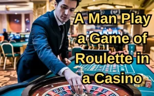 a man play a game of roulette in a casino